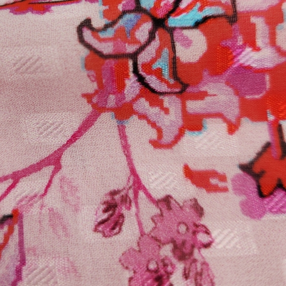 Ecru Ombre Mandala Pink Halter Silk Blend Top Size Small - Picture 10 of 16